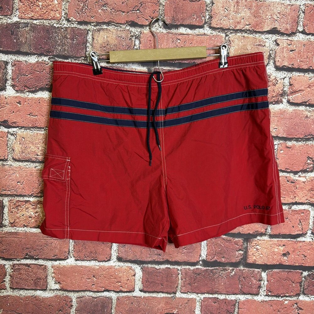 Polo Sport Ralph Lauren Vintage Mens Swim Trunks XL Red Blue Colorblock Mesh